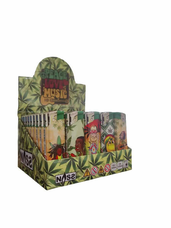 Peace, Love, Music Lighter - Assorterede Farver