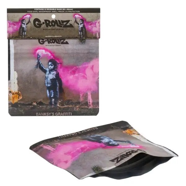G-Rollz | Banksy's Graffiti 'Torch Boy' 90x80 mm smellproof bag