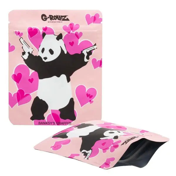 G-Rollz | 100x125mm Smellproof Bags | Banksy's Graffiti 'Panda Gunnin' 50stk