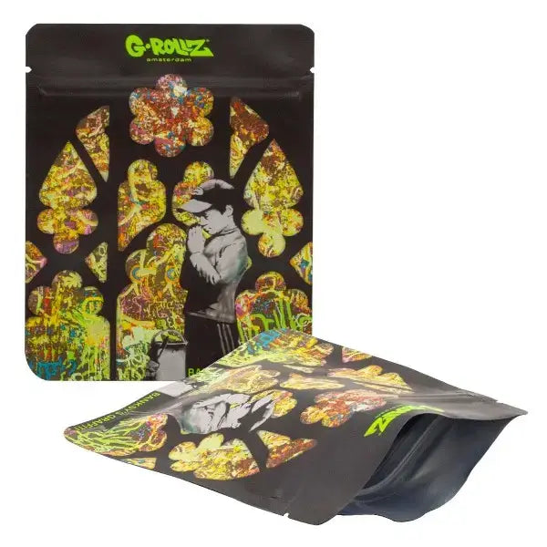 G-Rollz | 100x125mm Smellproof Bags | Banksy's Graffiti 'Church' 50 stk