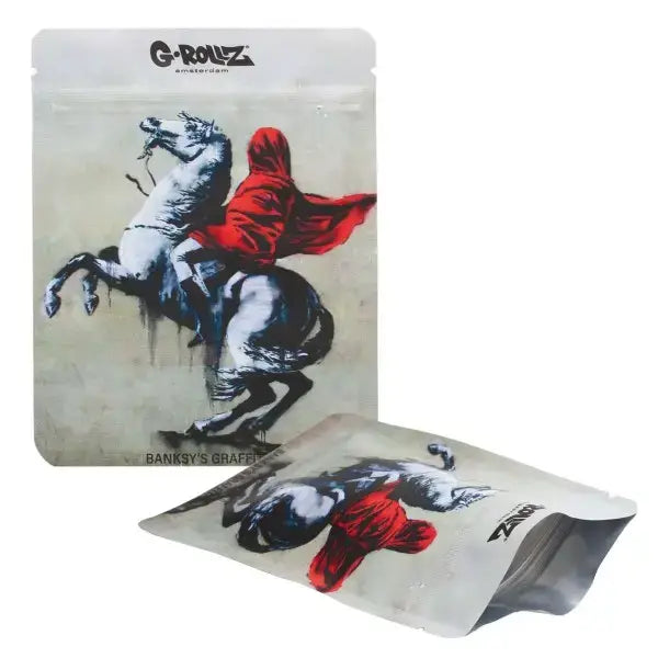 G-Rollz | 100x125mm Smellproof Bags | Banksy's Graffiti 'Blind Bonaparte' 50stk