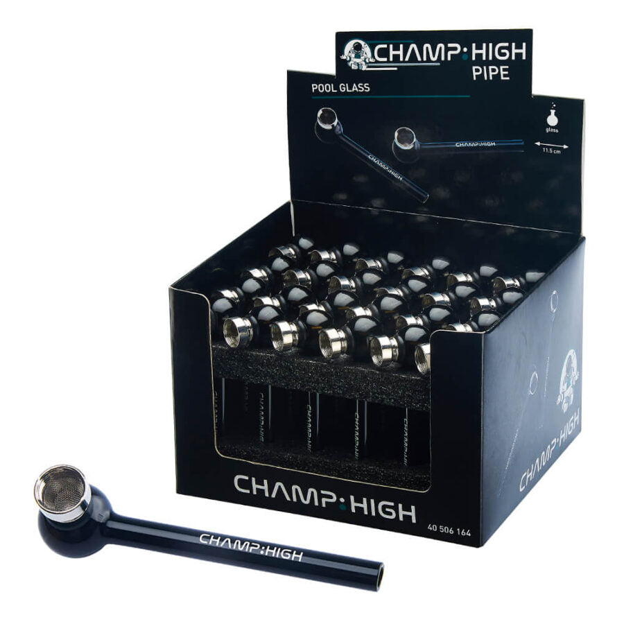 Champ High Pool Glass Black Pipe