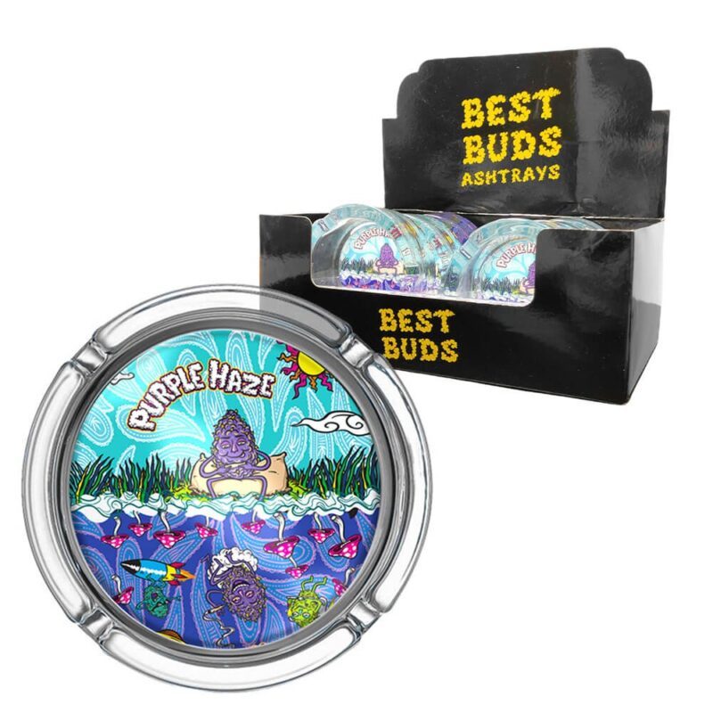Best Buds Large Glass Ashtray Purple Haze